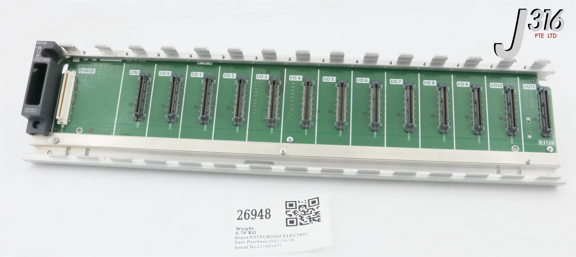 三菱　MELSEC 26948 MITSUBISHI ELECTRIC MELSEC IQ-R BASE UNIT MODULE R312B